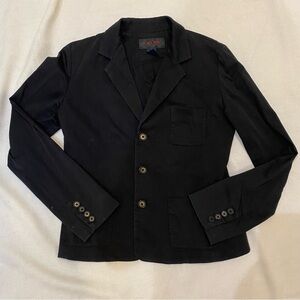 Vintage Ralph Lauren Navy Blazer 3 Button Tartan Label Womens S Preppy Academia